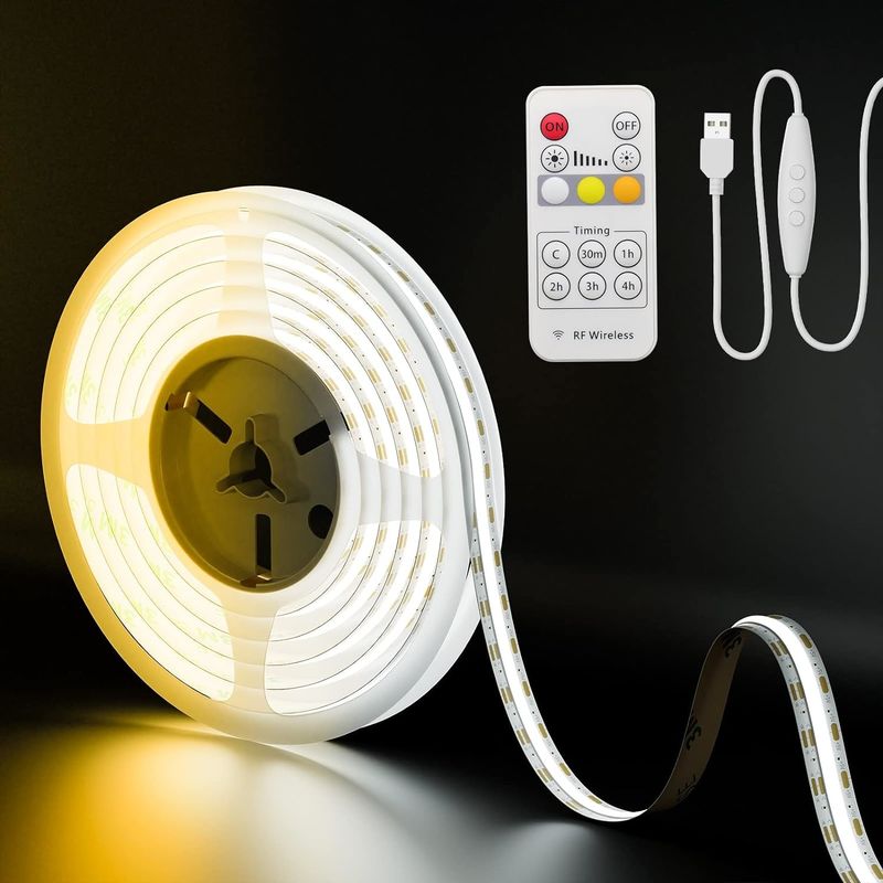 COB LED Strip Light CCT Tunable 560LEDs CRI90 2m Dimmable 2700K-6500K 24V LED Tape Lights Kit voor onder de kast slaapkamer