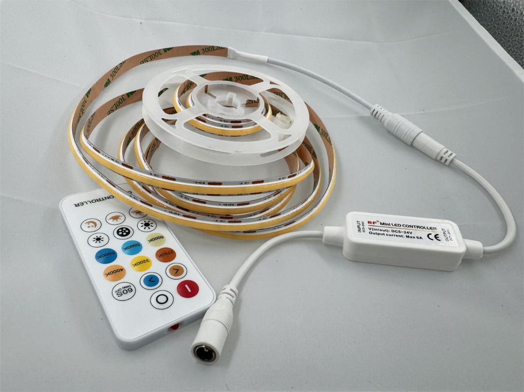 10mm breed 90 CRI 2700K+6500K CCT Flexible COB Strip 560LEDs Veilig gebruik en eenvoudige installatie