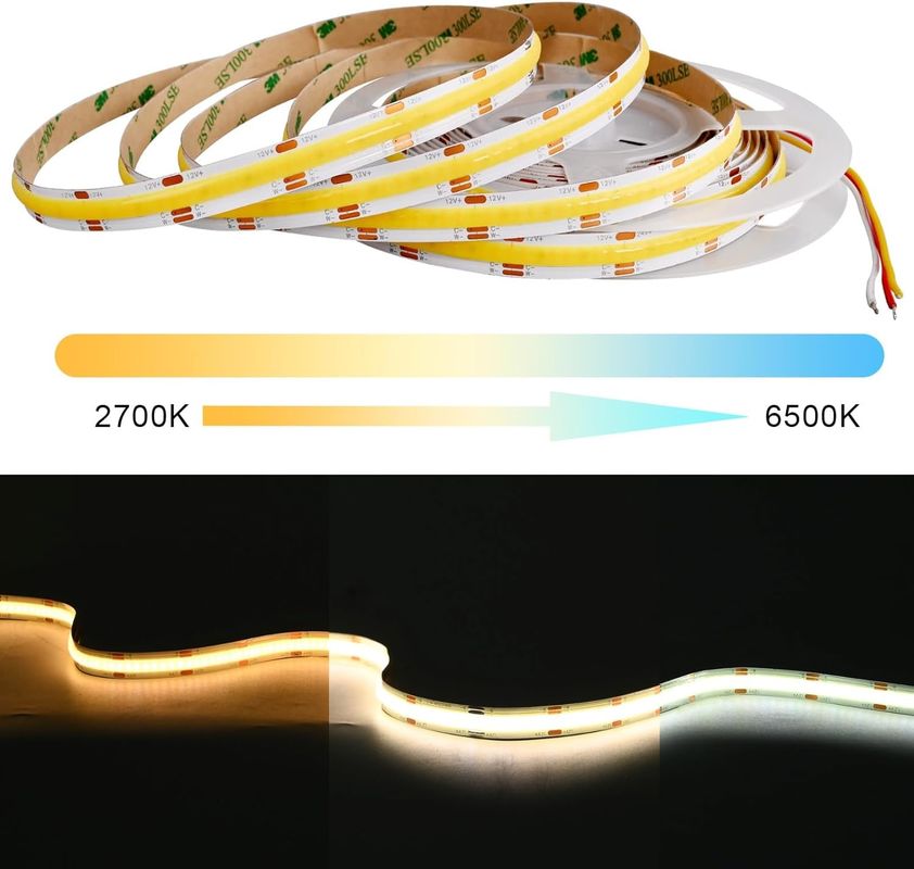 560LEDs COB LED Strip 90 CRI CCT Flexible COB 3M met adapter en mini RF controller