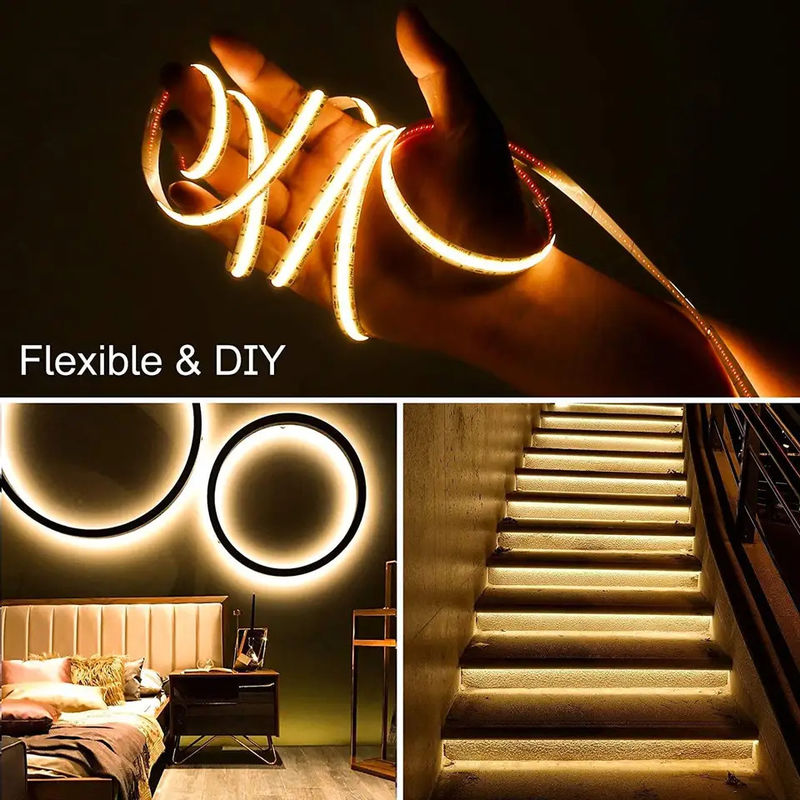 300 leds Dampproof Aanpasbaar 90Ra No-voltage COB LED strip met 4cm snijlengte voor huisverlichting