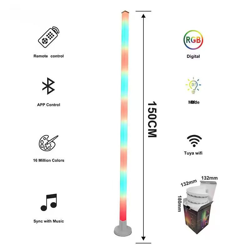 USB geluid geactiveerd LED RGB hoek vloerlamp kantoor spelkamer WIFI / IR afstandsbediening