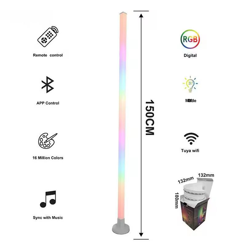 USB geluid geactiveerd LED RGB hoek vloerlamp kantoor spelkamer WIFI / IR afstandsbediening