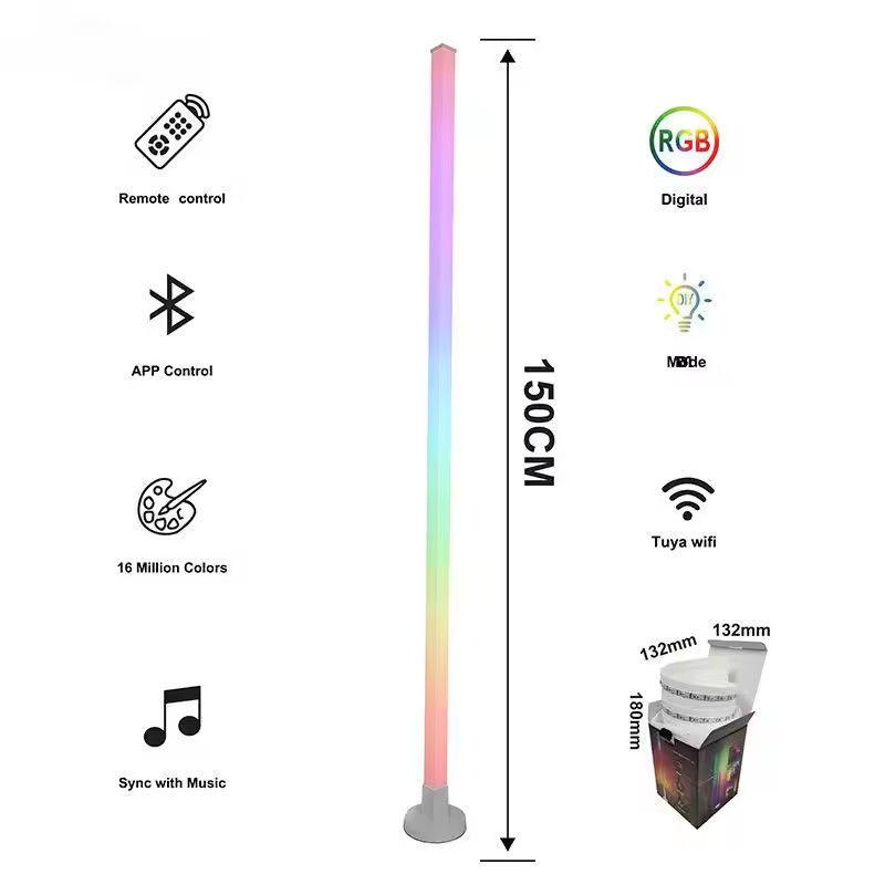 USB geluid geactiveerd LED RGB hoek vloerlamp kantoor spelkamer WIFI / IR afstandsbediening