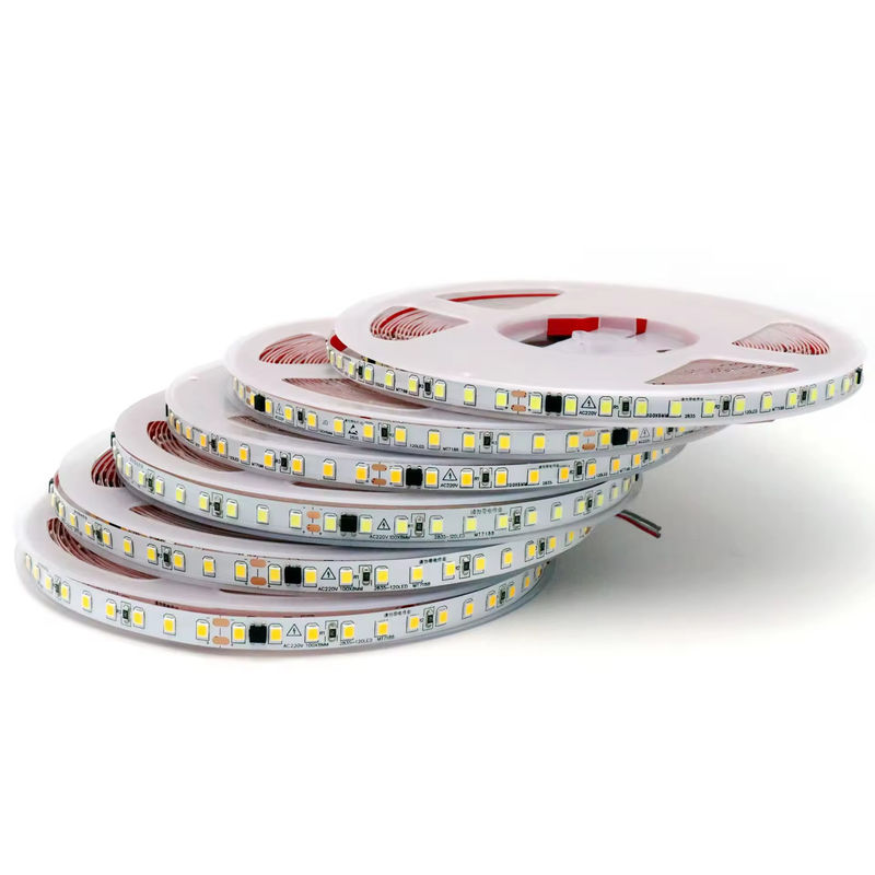 IP20 2835 220v LED lichtstrook Hoogspanning 8MM 120led/M 240led/M Hoog licht 2835 zelfklevend In Europa