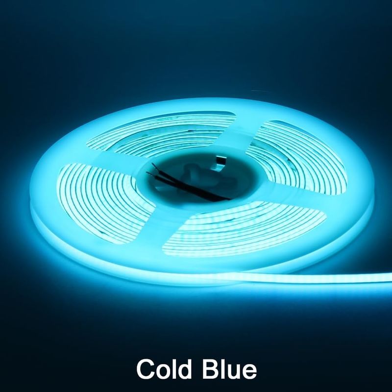 3 mm breedte supernauwe COB LED-strook 400Leds/m IJsblauw 5m langere levensduur aangepaste verlichting