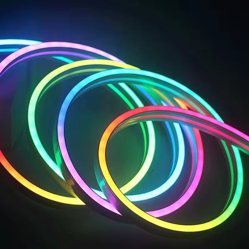 DIY Design Kleurveranderend RGBIC 24V Silicone Tube Neon LED Strip Light Neon touw Voor Game Room In Europa