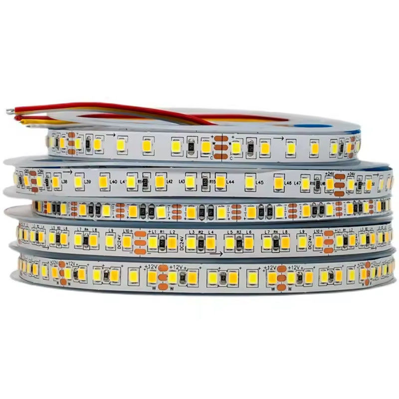 Fabriek verkoop Twee-kleurig CCT led strip licht 24v Kleurtemperatuur Verstelbaar 120led 12v licht 2835 led strip Decoratie