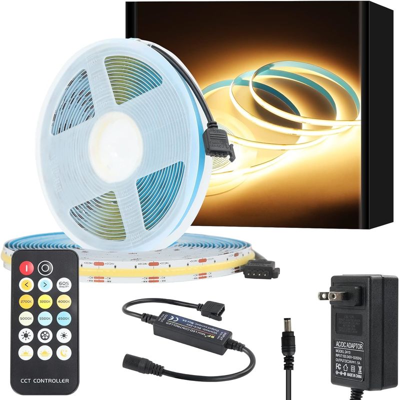 COB LED Strip Lights CCT (2700K-6500K Tunable) 2M 560LEDs/m CRI90 Led Tape Light Kit met doos pakket led strip voor thuis