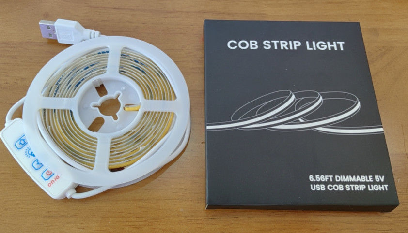 Nieuw model DC5V COB LED Strip Lights 2M 300LEDs/m CRI90 USB Led Tape Lichtdoos Kit met doos pakket led strip voor thuis