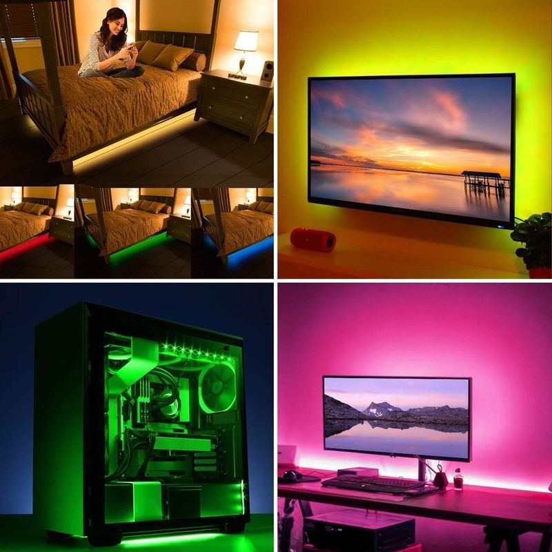 120 graden straalhoek RGB LED strip 5M SMD5050 24 toetsen IR controller Dimmable strip