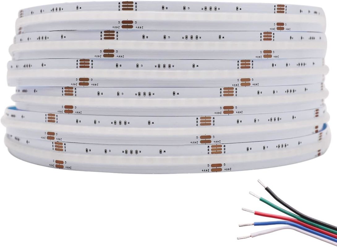 Dimmable 19W RGBW COB LED strip met 784 LEDs/m IP20 rating en DMX512/RF/Bluetooth/WiFi Control