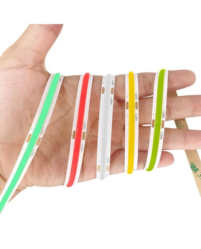 CE ROHS-certificaat COB Strip Light Rood Groen Blauw Roze Hoge Dichtheid 480 Strip Light Flexible Board 24V 12V
