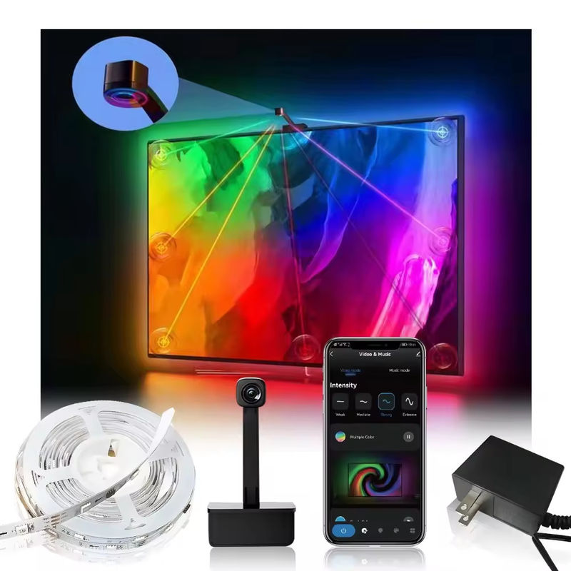 3.8m 12.5ft ROLL Alexa Google Home Ambient 55-65inches Assistent Sync Smart Wifi Immersion TV LED achterlichten met camera