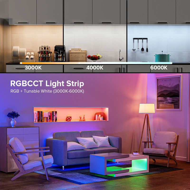 Ultra Bright 840 LEDs/m 24V DC COB LED Strip Light 12mm Breed PCB Voor woning- en commerciële verlichting