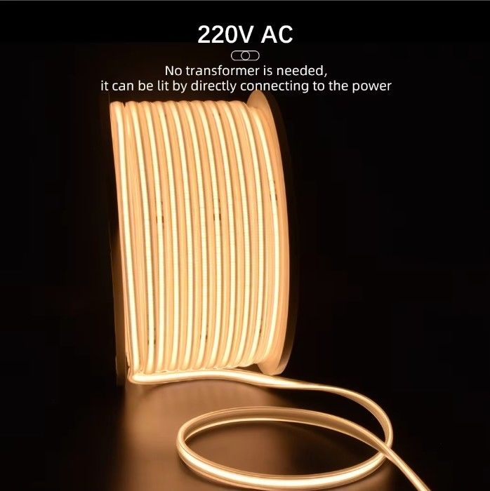 288 led hoogspanning 110V 220V flexibel COB led band licht 2700K 3000K 4000K 6000K