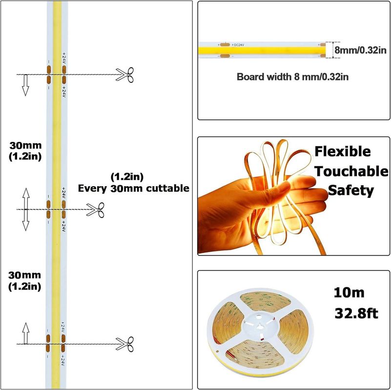Indoor Outdoor Decoration COB LED Strip Light High CRI 280 320/480 Afstandsbediening