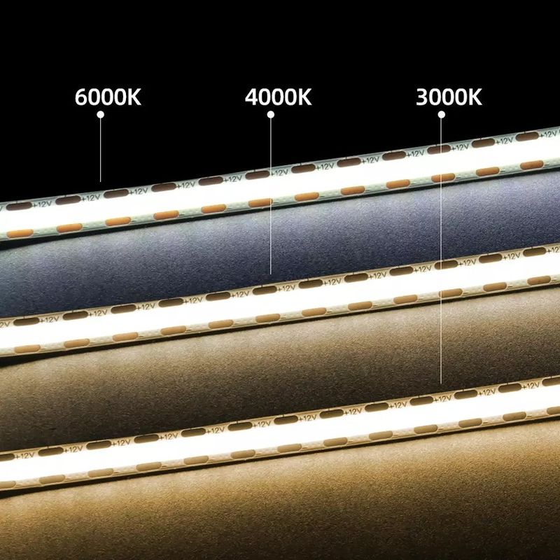 320Leds Flexible LED Strip Wit/Warm Wit DC24V 8mm Breedte Geïntegreerd COB LED Licht