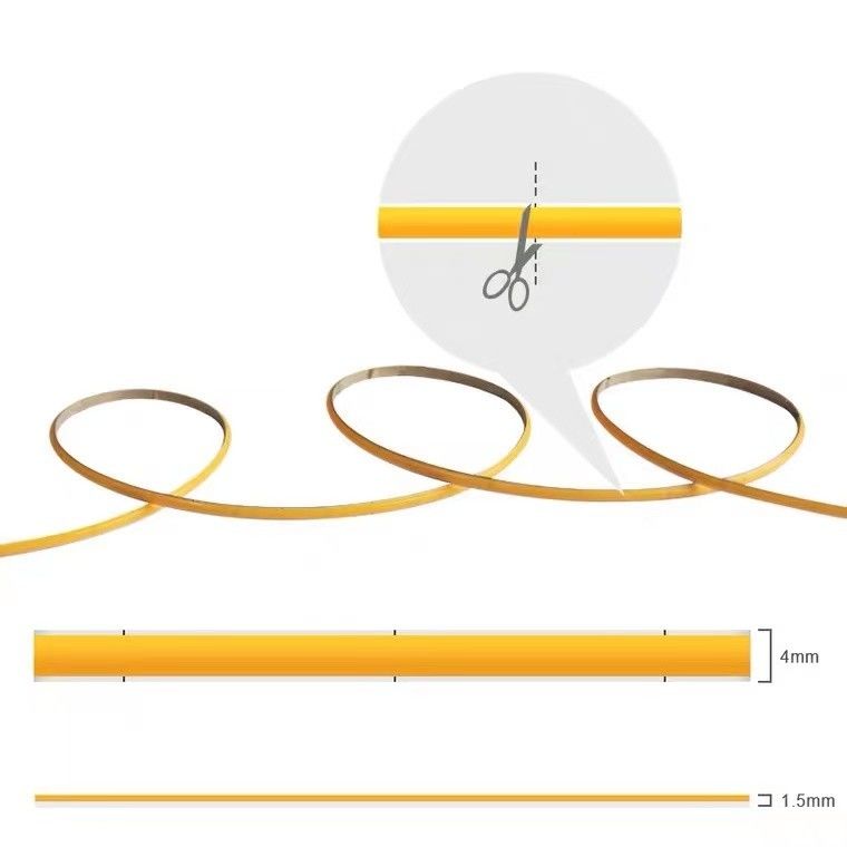 12V / 24V 8mm 90Ra 320d fob Aluminiumprofiel COB LED strip voor decoratie
