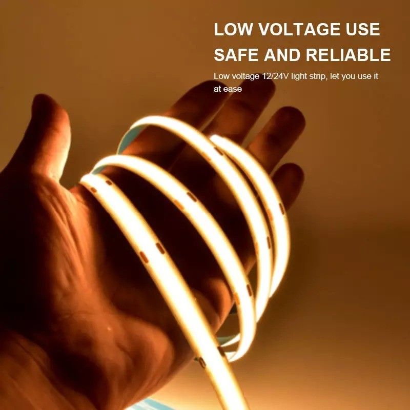 12V 24V waterdicht IP65 IP67 IP68 CRI90 Dimmable 5M Flexible COB LED Strip voor binnen buiten