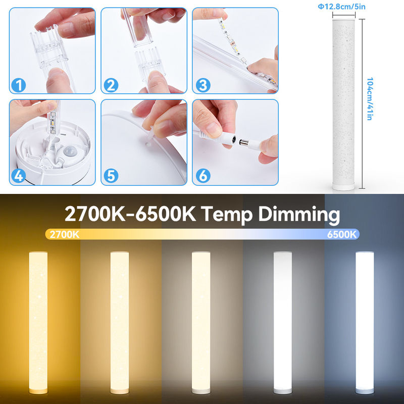 2 Omgevingsvloerlamp met DC5V 68PCS Chip Digitaal IP20 Lengte 1,5m IR Controller PP Cover