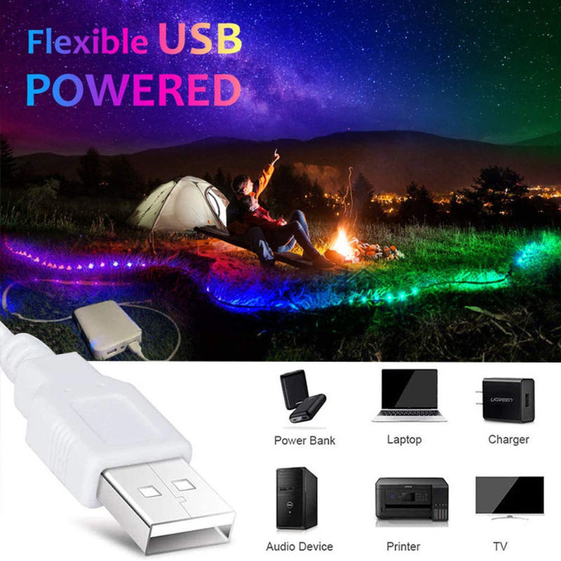 Slimme LED-strook voor decoratie 12V 5V USB-besturing Muzieksynchronisatie en RGB-kleurtemperatuur