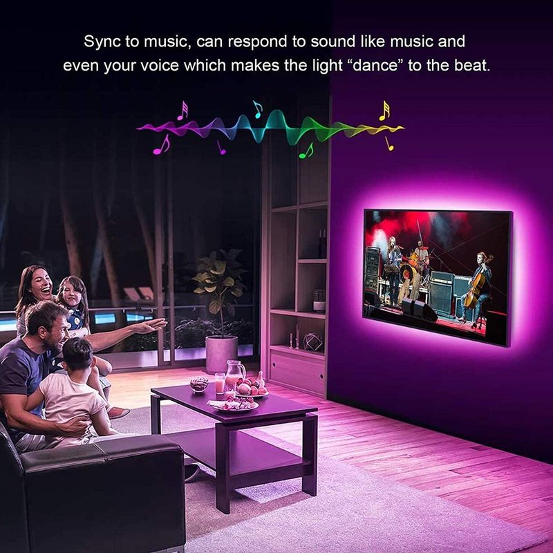 Slimme LED-strook voor decoratie 12V 5V USB-besturing Muzieksynchronisatie en RGB-kleurtemperatuur