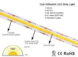 120 graden straalhoek COB 320 led 24V 8mm 10mm LED-strooklicht voor tuinversiering