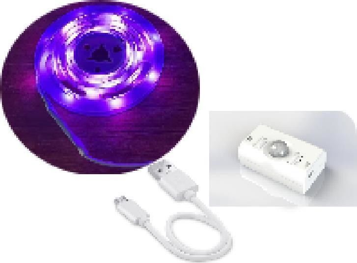 SMD2835 LED-strooklamp met bewegingssensor 1m lengte USB oplaadbaar dag- en nachtmodus