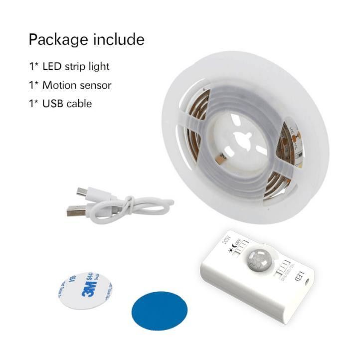 SMD2835 LED-strooklamp met bewegingssensor 1m lengte USB oplaadbaar dag- en nachtmodus