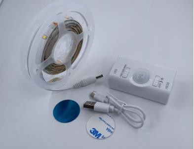 SMD2835 LED-strooklamp met bewegingssensor 1m lengte USB oplaadbaar dag- en nachtmodus