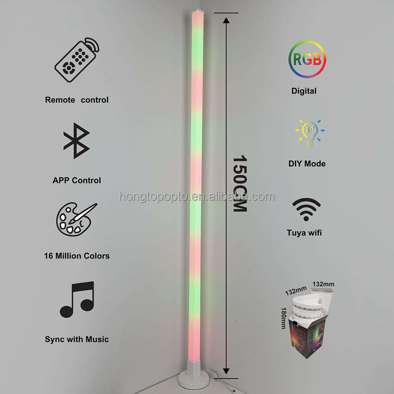Verstelbare RGB-smart-gecontroleerde hoeklamp voor vakantieversiering in eenvoudig ontwerp