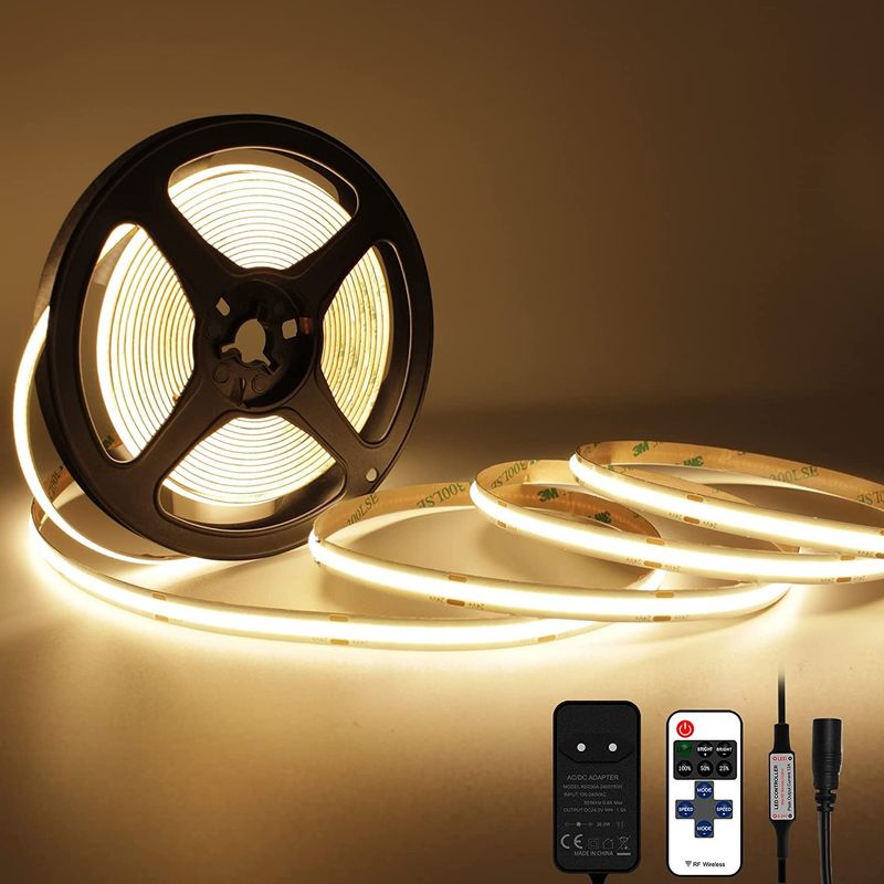Aangepaste flexibele 320 480 Leds DC 5v 10000 lumen Warm wit Rgb Fcob Cct Cob Led Strip licht magazijn