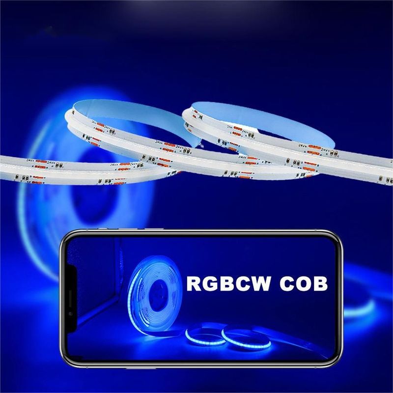 LED-band 5m/lot Smd 320 384 840 leds/m Waterdicht Flexibel Cob Led Strip Dc 24v Ra90 RGBCCT 3000k 4000k 6000k