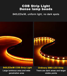 LED-band 5m/lot Smd 320 384 840 leds/m Waterdicht Flexibel Cob Led Strip Dc 24v Ra90 RGBCCT 3000k 4000k 6000k