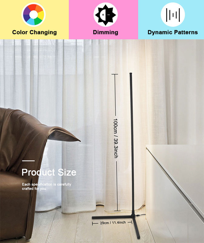 Home Hotelverlichting Decoratieve vloerlamp met RGB-kleurverandering en metalen glazen tint