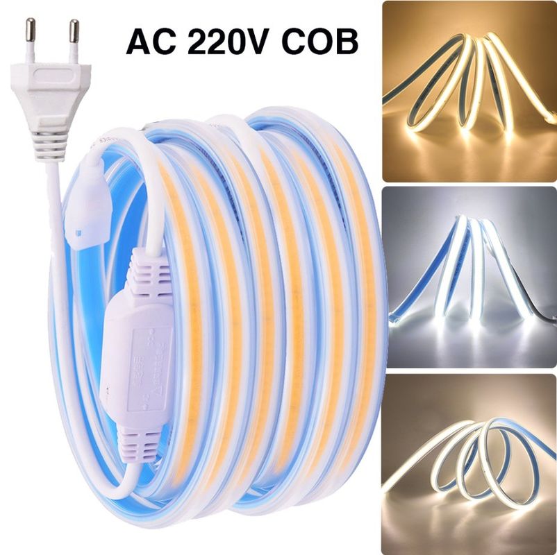 280 leds / meter 12v 24v 220v Rgbw Cob Light Strip Cob Led Strip Lengte 50meters / roll
