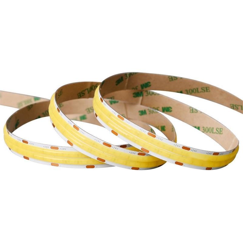 10m/rol Dubbele lijnen 600leds 12v 24v Ra80 12mm Flexible COB Led Flexible Strip Light