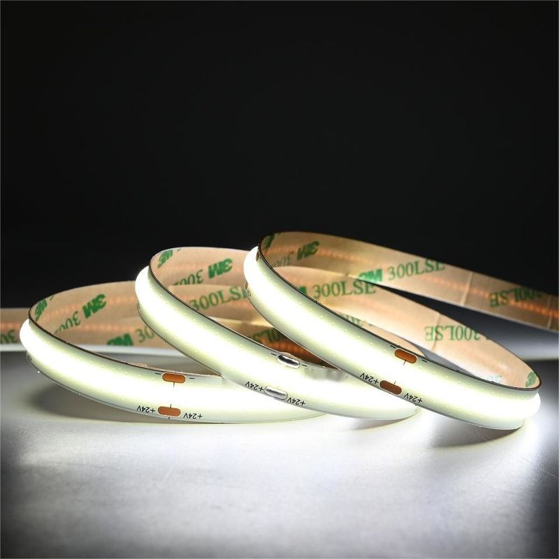 10m/rol Dubbele lijnen 600leds 12v 24v Ra80 12mm Flexible COB Led Flexible Strip Light