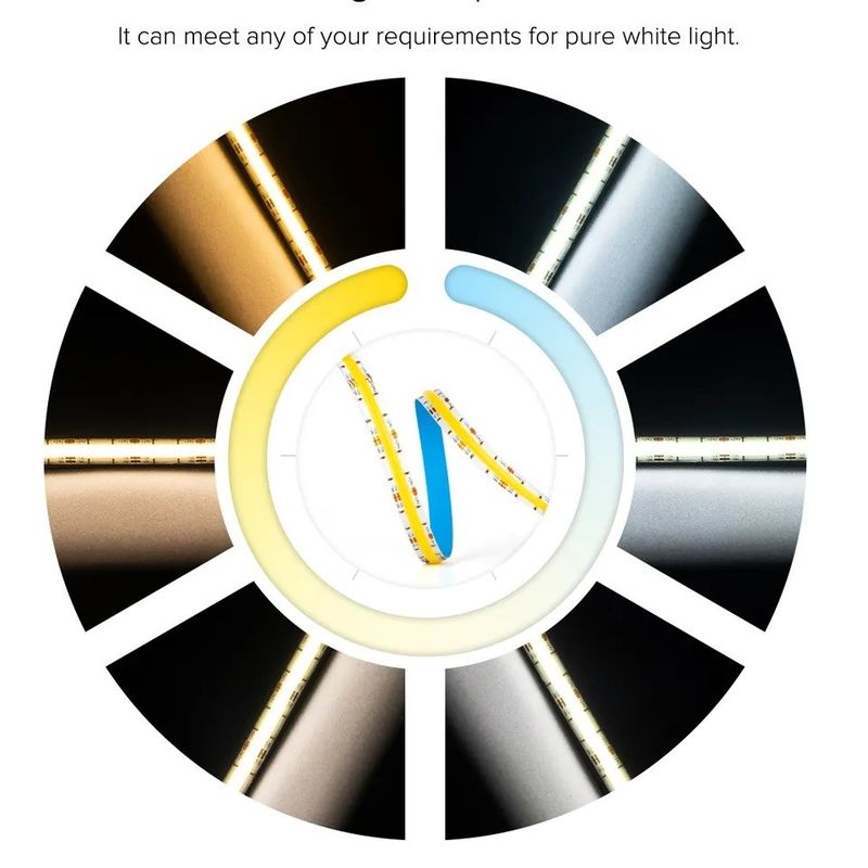 Dimmable COB Led Strip 12V 24V W WW 2700K 6000K voor Kastenlicht 5M 16,4ft Lang