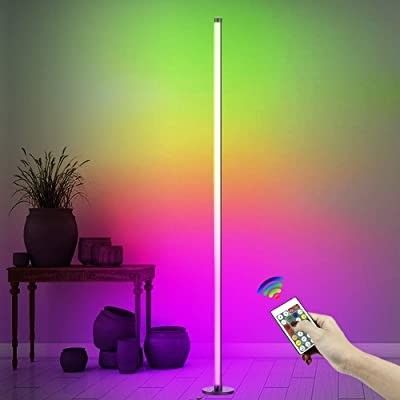 LED RGB vloerlampen Moderne standvloerlamp met afstandsbediening en ondersteunende dimmer