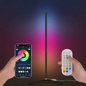 LED RGB vloerlampen Moderne standvloerlamp met afstandsbediening en ondersteunende dimmer