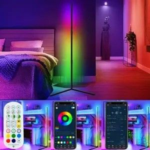 LED RGB vloerlampen Moderne standvloerlamp met afstandsbediening en ondersteunende dimmer