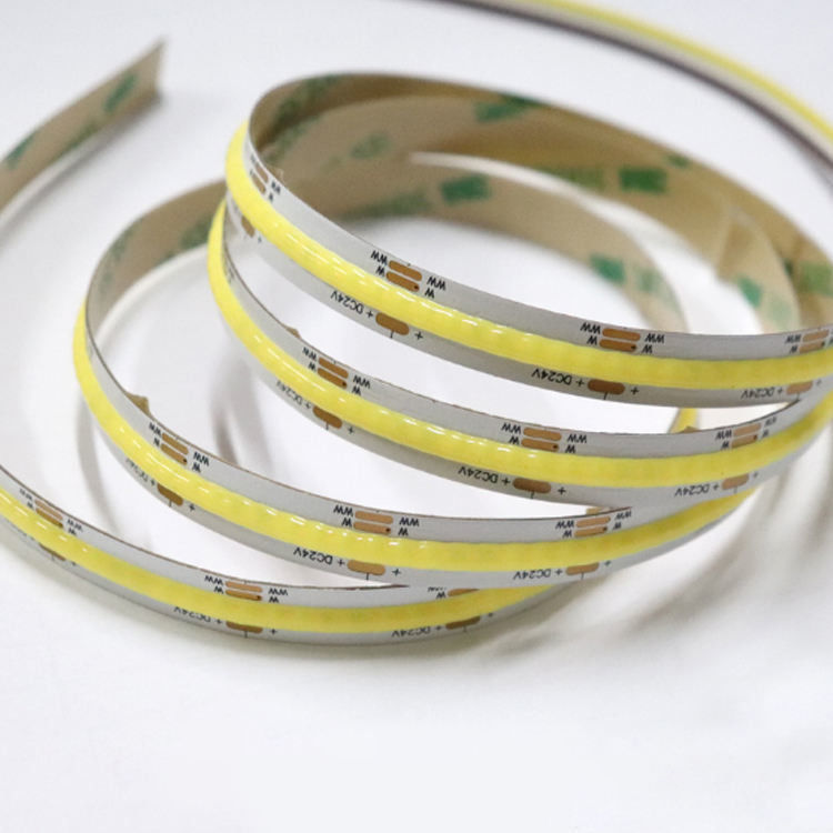 IP20 100lm 10W 24V FCOB Tunable White RA90 560LEDS COB LED Strip Dikker PCB met Dam