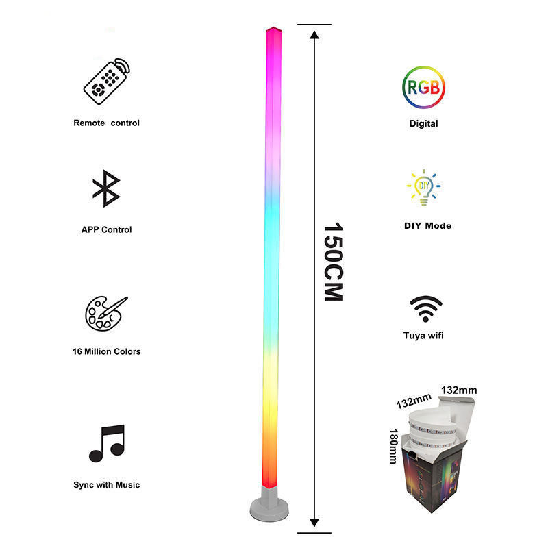 80lm/w Home Atmosphere Smart Led vloerlamp met USB RGB kleurveranderend en IR controller