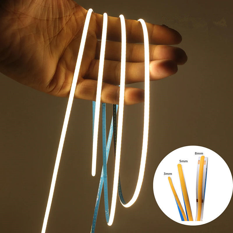 Indoor Lighting Warm White COB LED Strip 8 mm breed met FPC LED RESISTOR materiaal