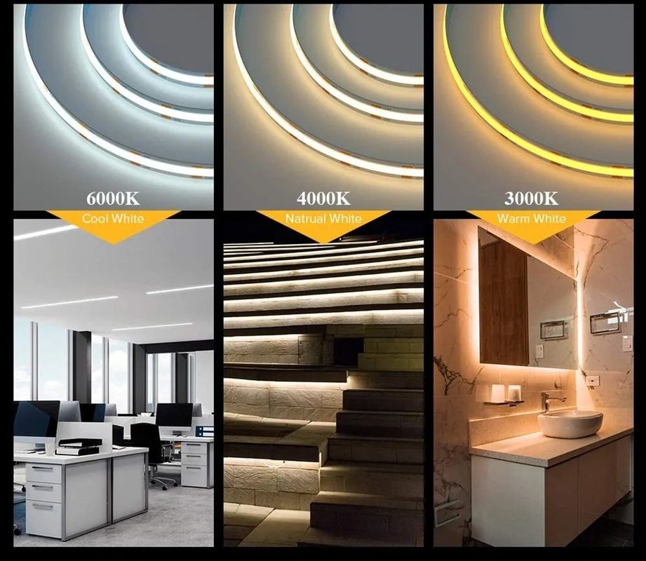 Indoor Lighting Warm White COB LED Strip 8 mm breed met FPC LED RESISTOR materiaal