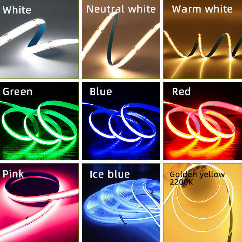 Indoor Lighting Warm White COB LED Strip 8 mm breed met FPC LED RESISTOR materiaal