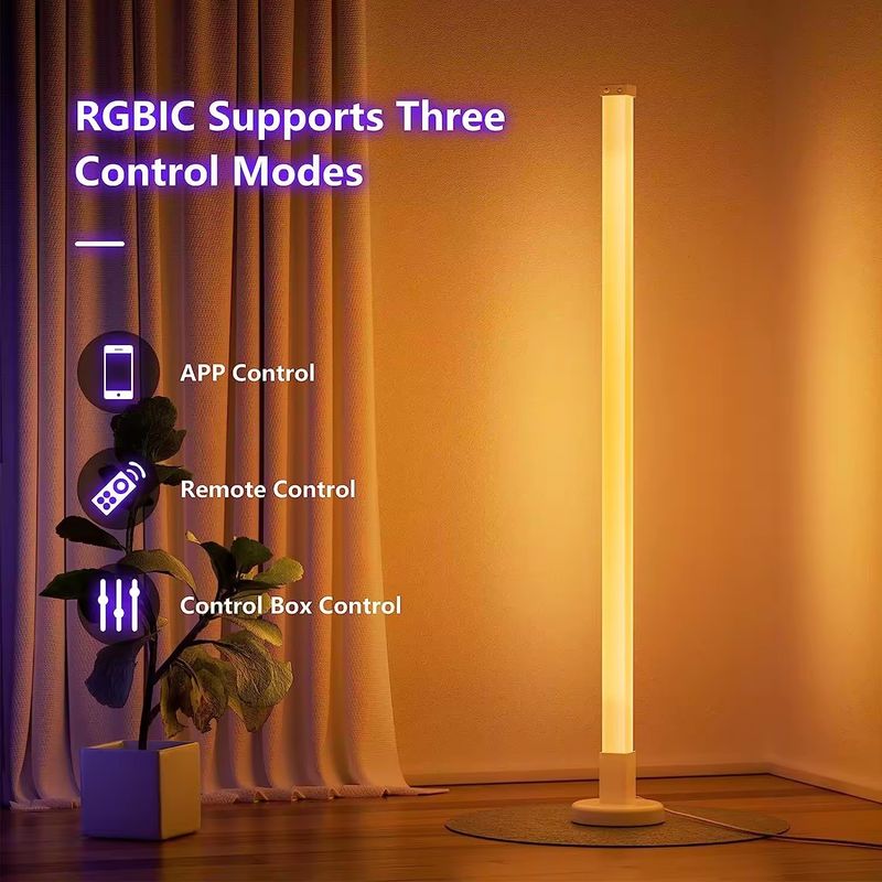 RGBIC Bluetooth Tuya WiFi Smart App LED vloerhoeklamp voor woonkamer 35*35*1500mm