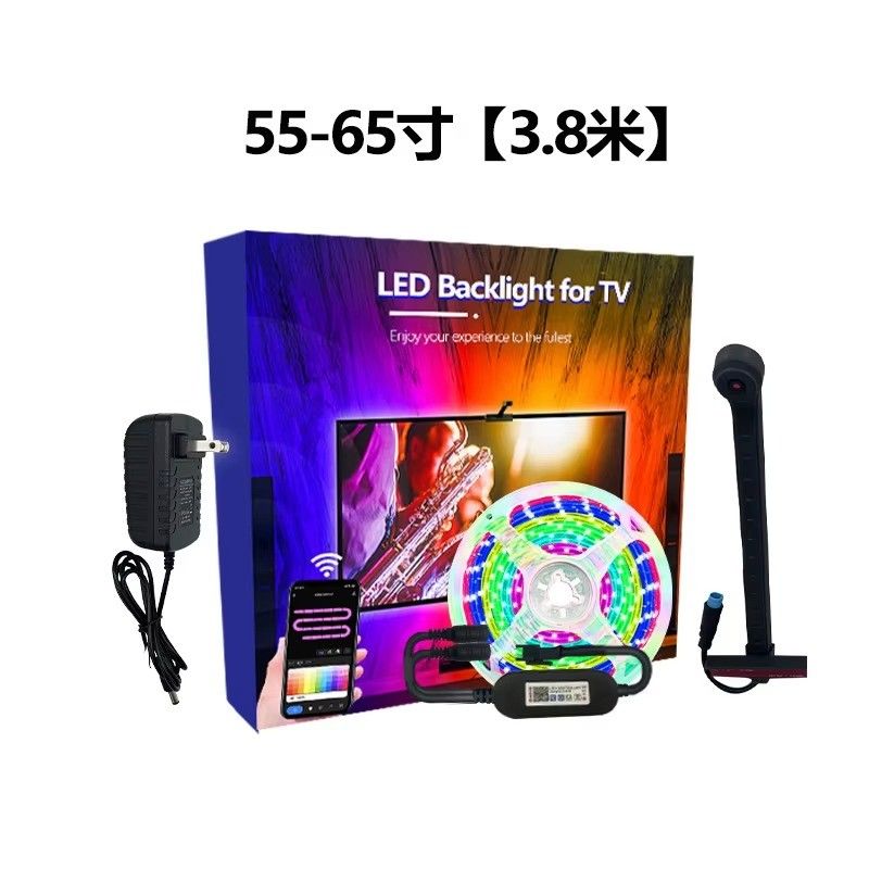 55-65 inch Alexa Google Home Ambient Smart App Wifi Immersion TV LED achterlichten 3.8m 12.5ft ROLL met camera