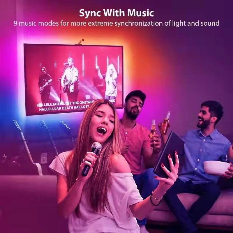 55-65 inch Alexa Google Home Ambient Smart App Wifi Immersion TV LED achterlichten 3.8m 12.5ft ROLL met camera